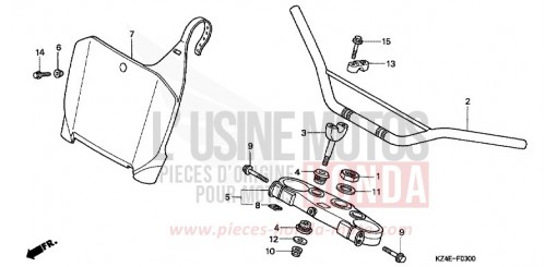 HANDLE PIPE/TOP BRIDGE CR125RY de 2000